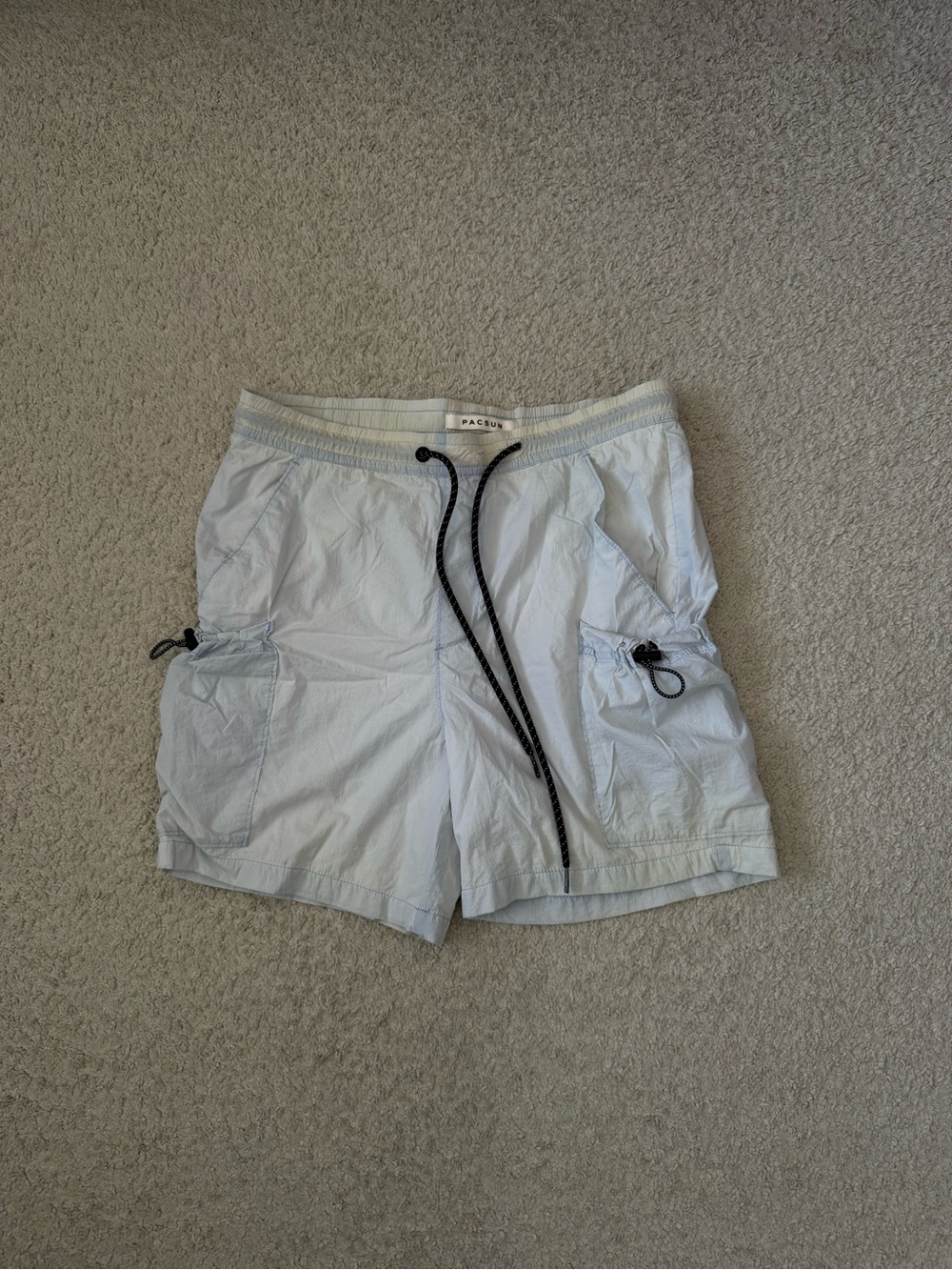 Pacsun Light Blue Men's Cargo Swim Shorts